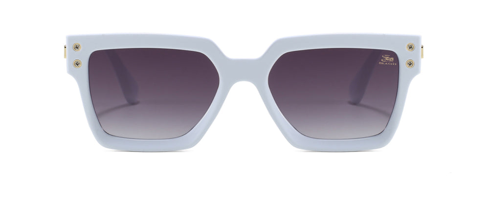 Ace Square Retro Sunglasses in white