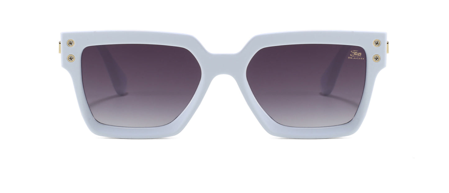 Ace Square Retro Sunglasses in white