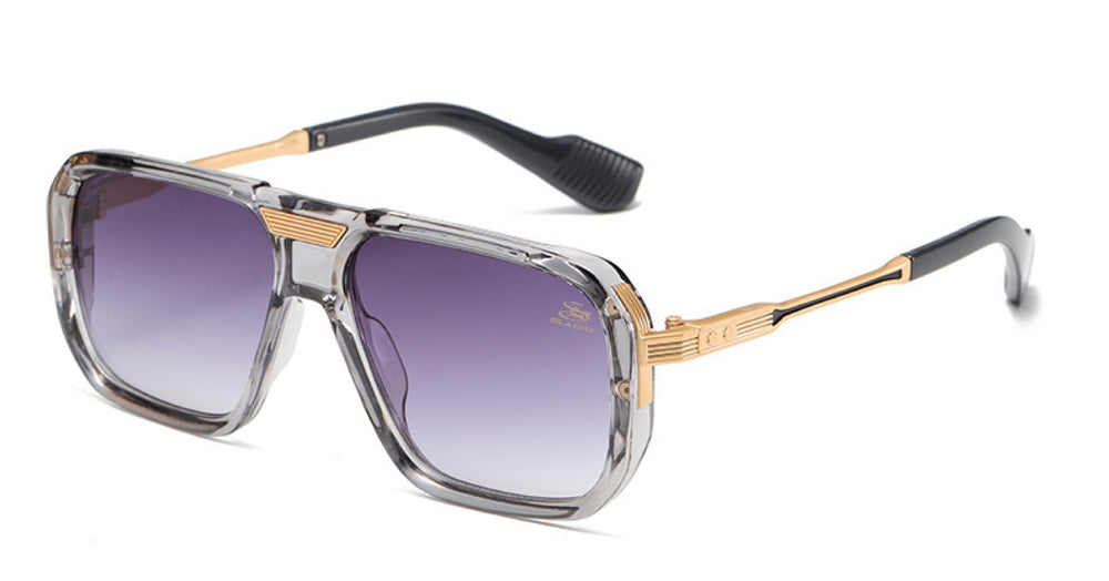 Falcon Retro Aviators in Gray Mist/Gold