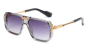 Falcon Retro Aviators in Gray Mist/Gold