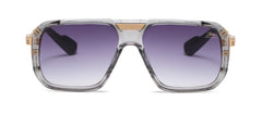 Falcon Retro Aviators in Gray Mist/Gold