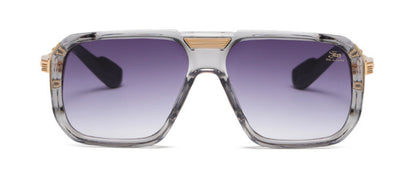 Falcon Retro Aviators in Gray Mist/Gold