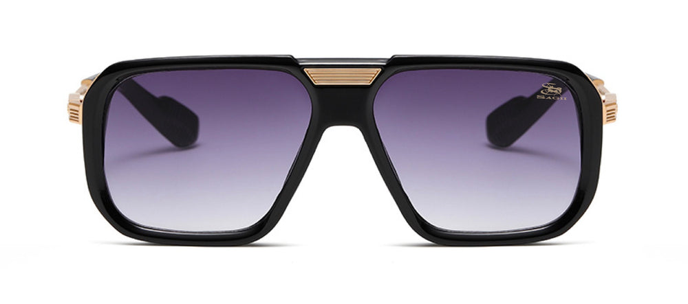 Falcon Retro Aviators in Black/Gold