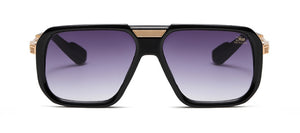 Falcon Retro Aviators in Black/Gold