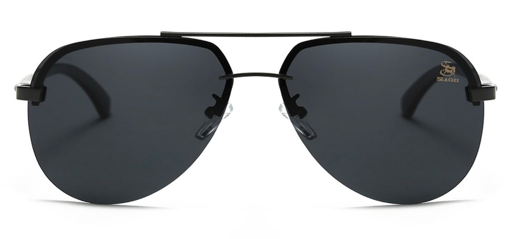Polarized Rimless Aviator in Black