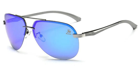 Polarized Rimless Aviator in Diamond Blue